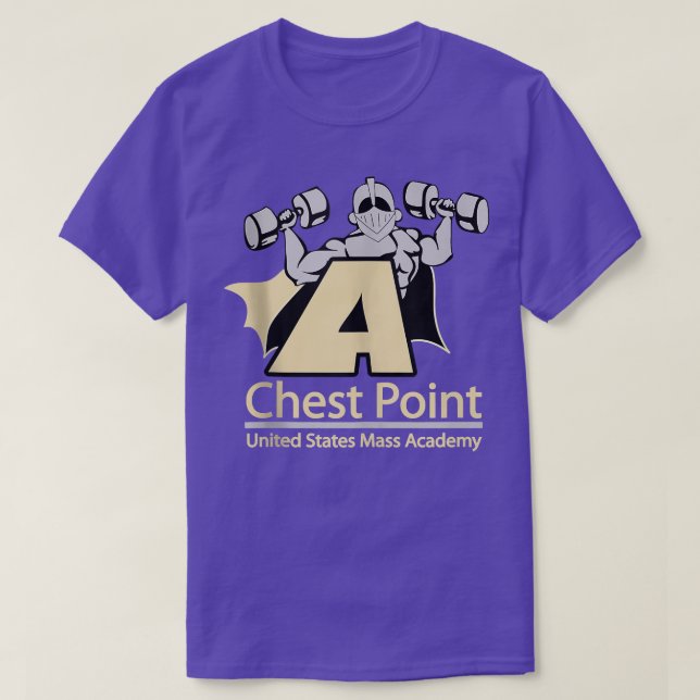 Chest Point Mass Academy Weightlifting Bodybuildin T-Shirt (Design vorne)