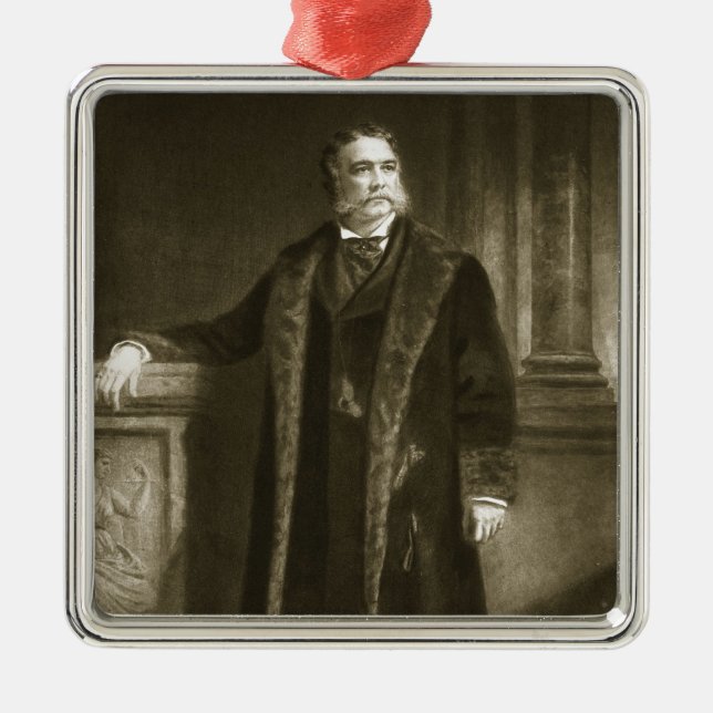 Chester A. Arthur, 21. Präsident des vereinigten Silbernes Ornament (Vorne)