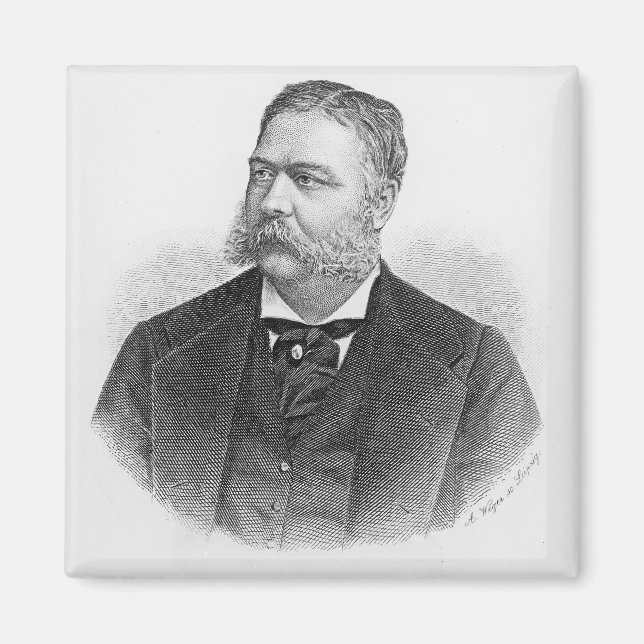 Chester Alan Arthur , graviert von A. Weger Magnet (Vorne)