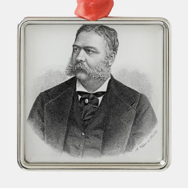 Chester Alan Arthur, graviert von A. Weger Silbernes Ornament (Vorne)