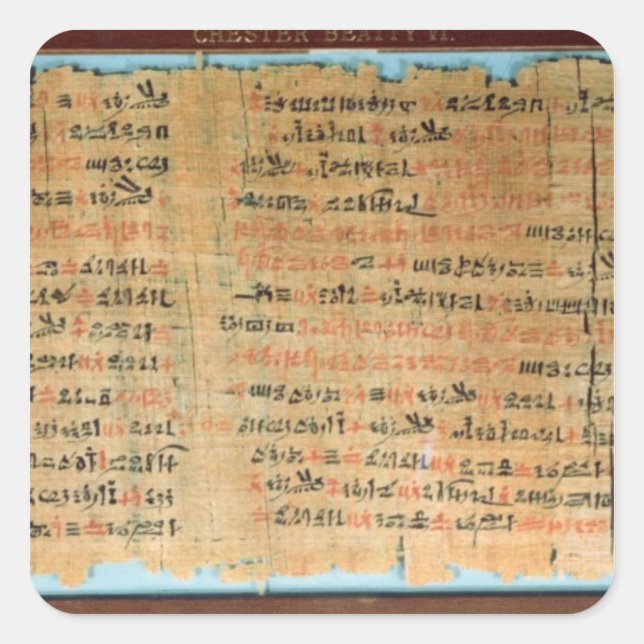 Chester Beatty Medical Papyrus Quadratischer Aufkleber (Vorderseite)