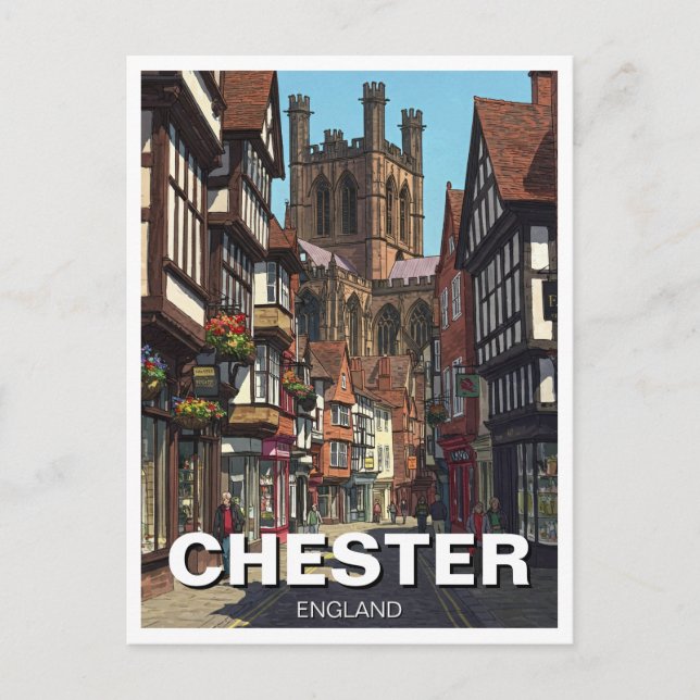 Chester Cathedral England Travel Postkarte (Vorderseite)