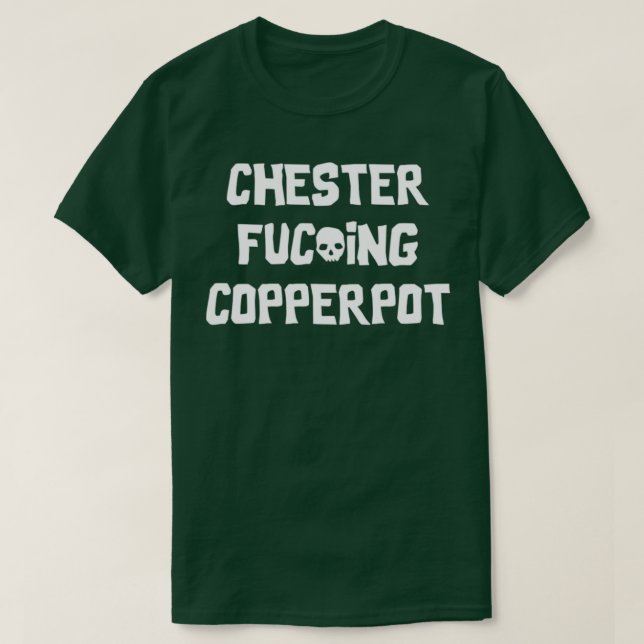 Chester Copperpot White Letters Go0nies T-Shirt (Design vorne)