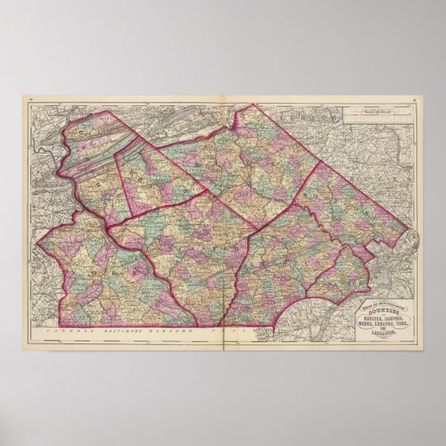 Chester, Dauphin, Berks, Libanon Poster (Vorne)