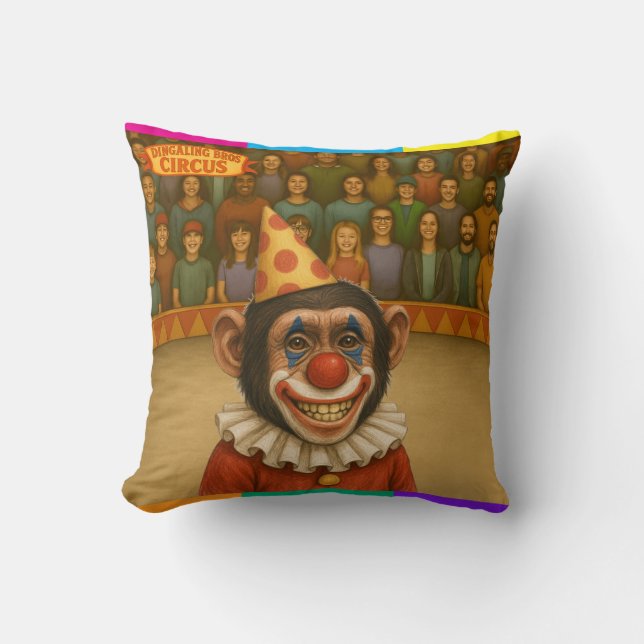 Chester der Schimpansenclown Kissen (Vorderseite)