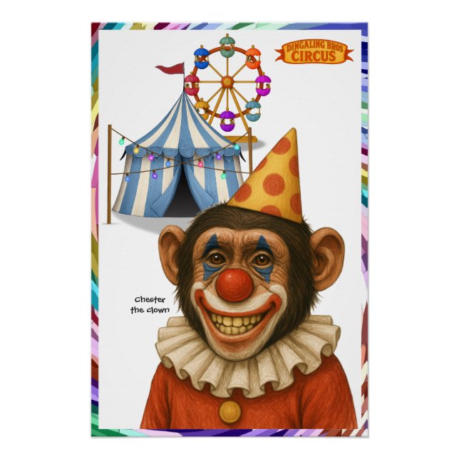 Chester der Schimpansenclown Poster (Vorderseite)