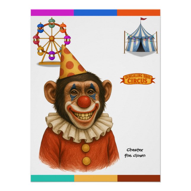 Chester der Schimpansenclown Poster (Vorderseite)
