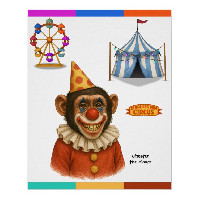 Chester der Schimpansenclown Poster (Vorderseite)