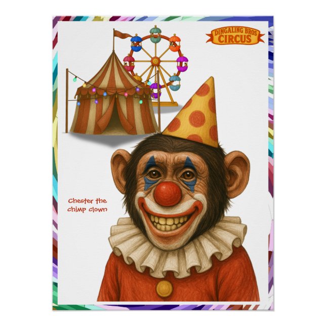 Chester der Schimpansenclown Poster (Vorderseite)