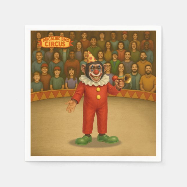 Chester der Schimpansenclown Serviette (Vorderseite)