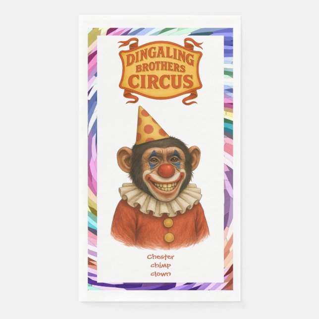 Chester der Schimpansenclown Serviette (Vorderseite)