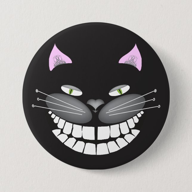 Chester die Cheshire-Katze auf 3" runder Knopf Button (Vorderseite)