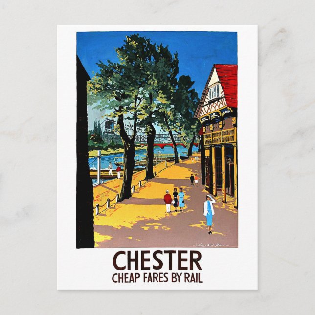 Chester, England, City Dock, Bahnhof Postkarte (Vorderseite)