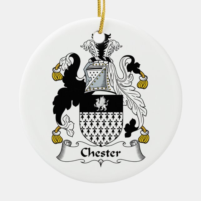 Chester-Familienwappen Keramikornament (Vorne)