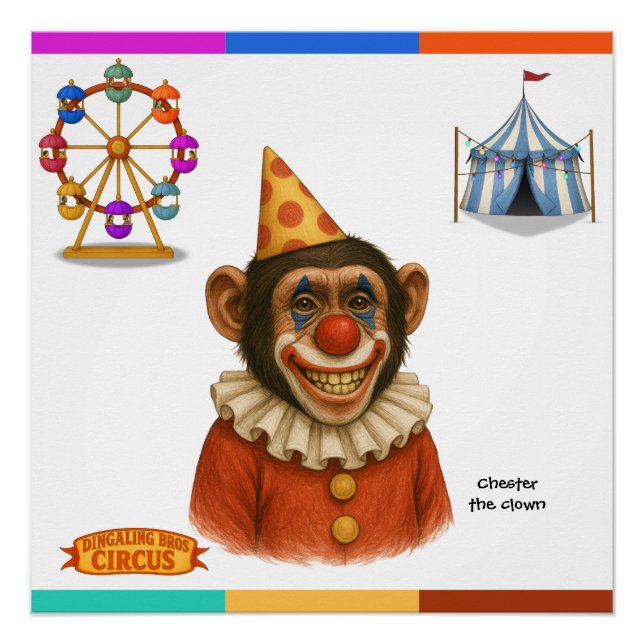 Chester the chimp clown poster (Vorderseite)