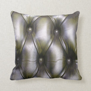 Chesterfield des Imitats ledernes dunkelgrünes Kissen