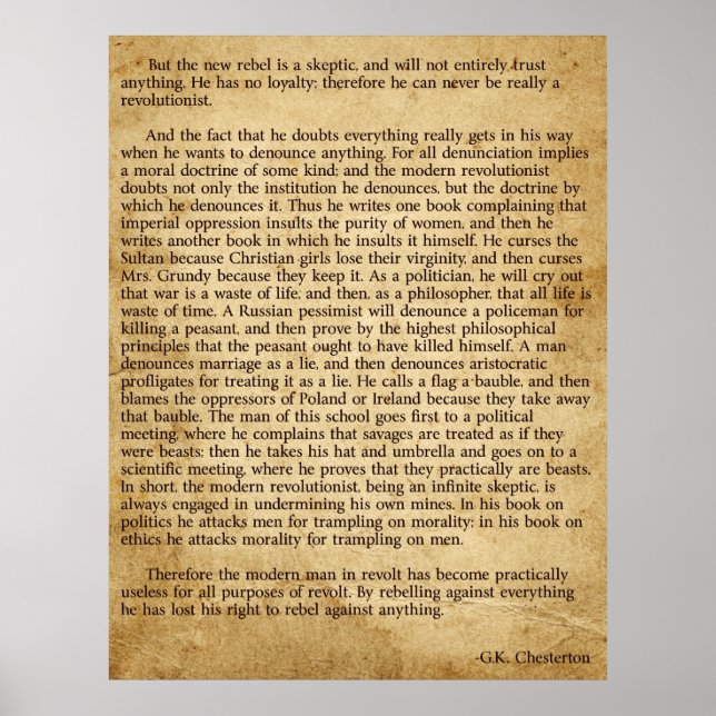 Chesterton New Rebel Poster (Vorne)