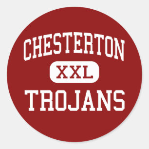 Chesterton - Trojans - Hoch - Chesterton Indiana Runder Aufkleber