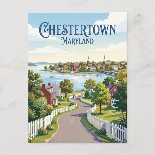 Chestertown Maryland Postkarte (Vorderseite)