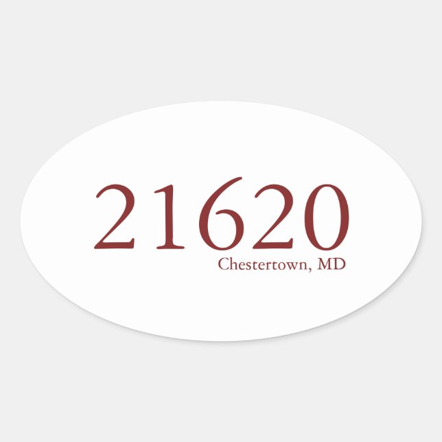 Chestertown Zipcode Sticker (Vorderseite)