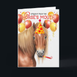 Chestnut Blonde Mane Horse Funny Birthday Karte<br><div class="desc">Egal,  ob der Pferdefreund,  der ein Geburtstagsfest mit seinem Suffolk,  Punch oder Haflinger-Kastanienpferd hat,  diese großartige,  blonde Menschenmütze ist sicher,  die richtige Botschaft zu vermitteln.</div>