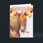 Chestnut Blonde Mane Horse Funny Birthday Karte<br><div class="desc">Egal,  ob der Pferdefreund,  der ein Geburtstagsfest mit seinem Suffolk,  Punch oder Haflinger-Kastanienpferd hat,  diese großartige,  blonde Menschenmütze ist sicher,  die richtige Botschaft zu vermitteln.</div>