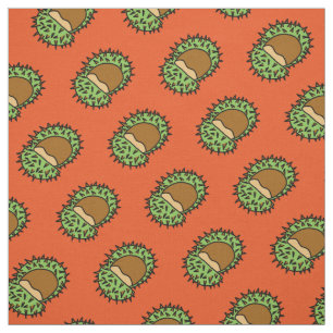 Chestnut Couple Orange Fall Pattern Stoff