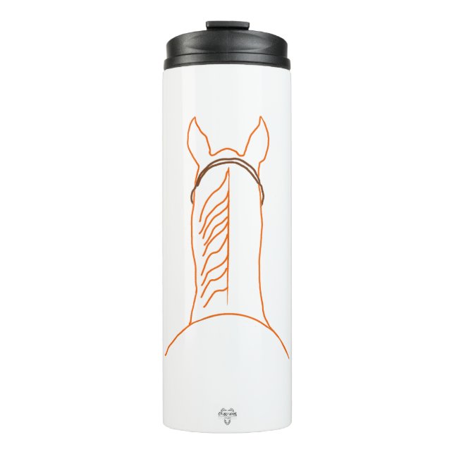 Chestnut Horse Line Art Thermal Tumbler Thermosbecher (Vorderseite)