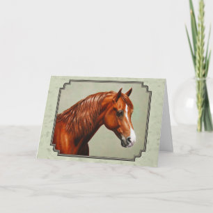 Chestnut Morgan Horse Sage Green Karte