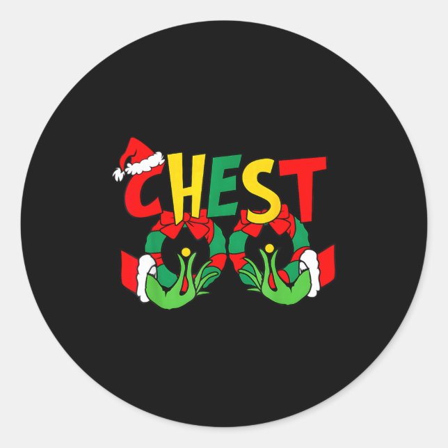 Chestnuts Matching Family Funny Chest Nuts Christm Runder Aufkleber (Vorderseite)