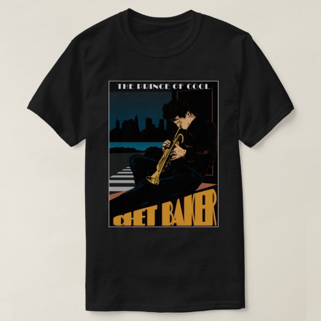 Chet Baker Jazz Poster Sticker T-Shirt (Design vorne)