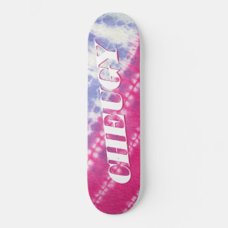 Cheugy Pink Blue Gefärbte Krawatte Skateboard