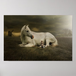 Cheval et enfant poster