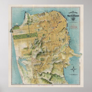 Chevalier's map of San Francisco (1912) Poster