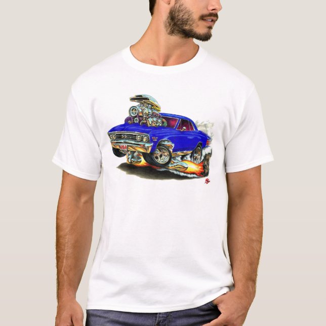 Chevelle dunkelblaues Auto 1967 T-Shirt (Vorderseite)