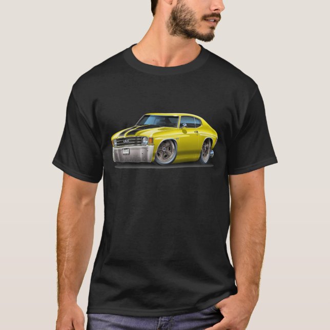Chevelle Gelb-Schwarzes Auto 1971-72 T-Shirt (Vorderseite)