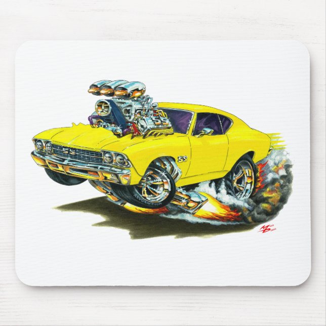 Chevelle gelbes Auto 1968-69 Mousepad (Vorne)
