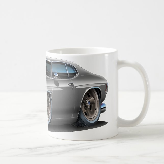 Chevelle Grau-Schwarzes Auto 1971-72 Kaffeetasse (Rechts)