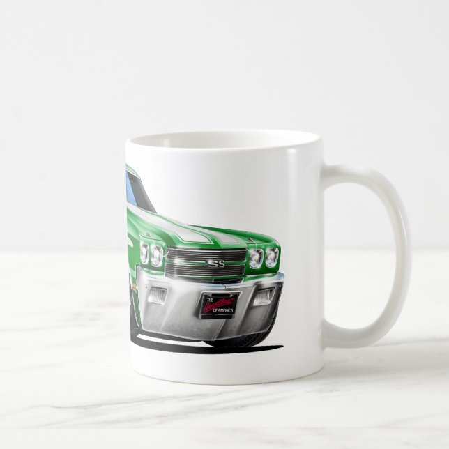 Chevelle Grün-Weißes Auto 1970 Kaffeetasse (Rechts)