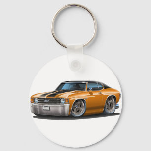 Chevelle Orange-Schwarzes Spitzenauto 1971-72 Schlüsselanhänger