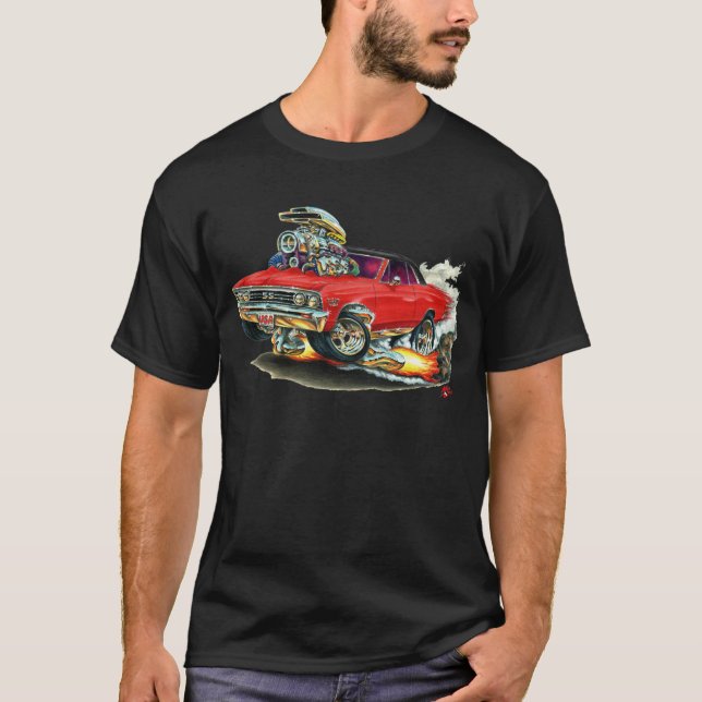 Chevelle Rot-Schwarzes Auto 1967 T-Shirt (Vorderseite)