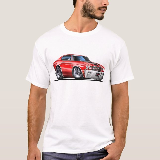 Chevelle Rot-Schwarzes Auto 1970 T-Shirt (Vorderseite)