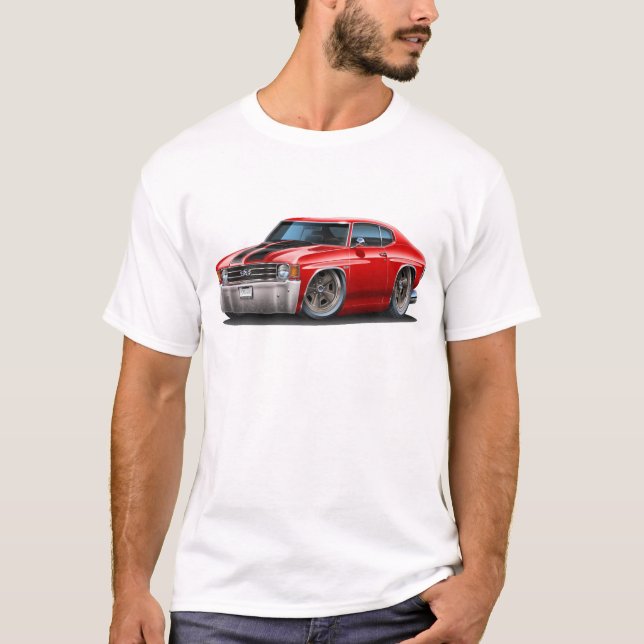 Chevelle Rot-Schwarzes Auto 1971-72 T-Shirt (Vorderseite)