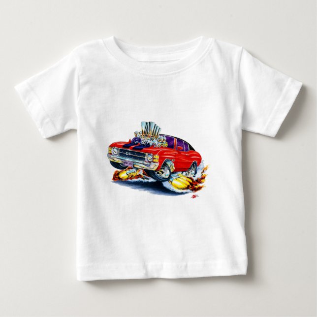 Chevelle Rot-Schwarzes Spitzenauto 1971-72 Baby T-shirt (Vorderseite)