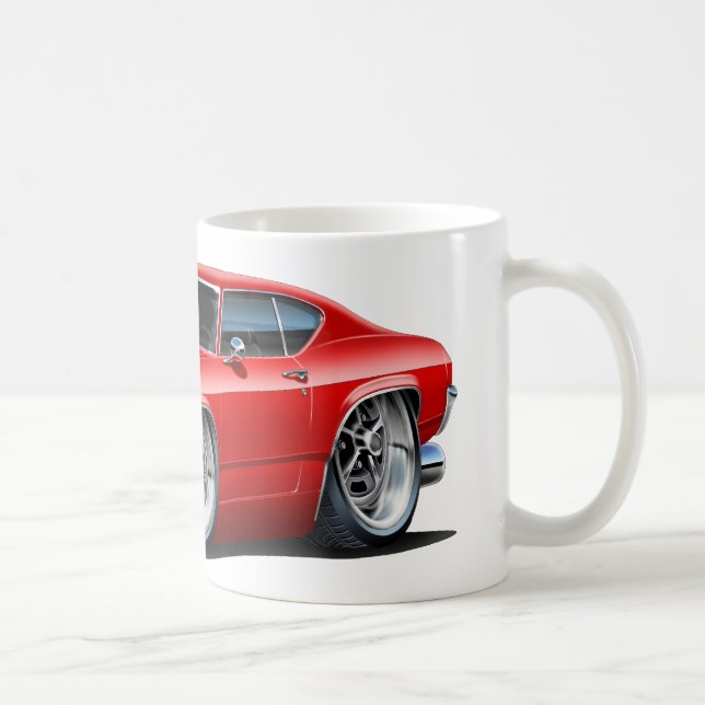 Chevelle rotes weißes Auto 1968 Tasse (Rechts)