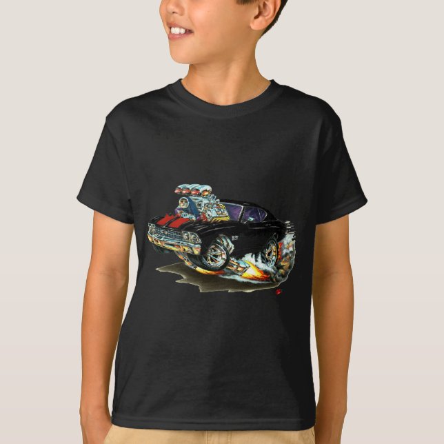 Chevelle Schwarz-Rotes Auto 1968-69 T-Shirt (Vorderseite)