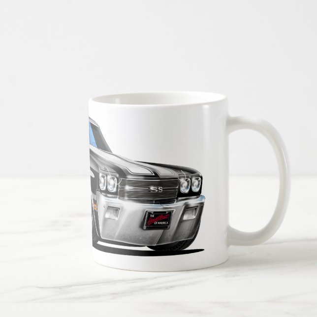 Chevelle Schwarz-weißes Auto 1970 Kaffeetasse (Rechts)