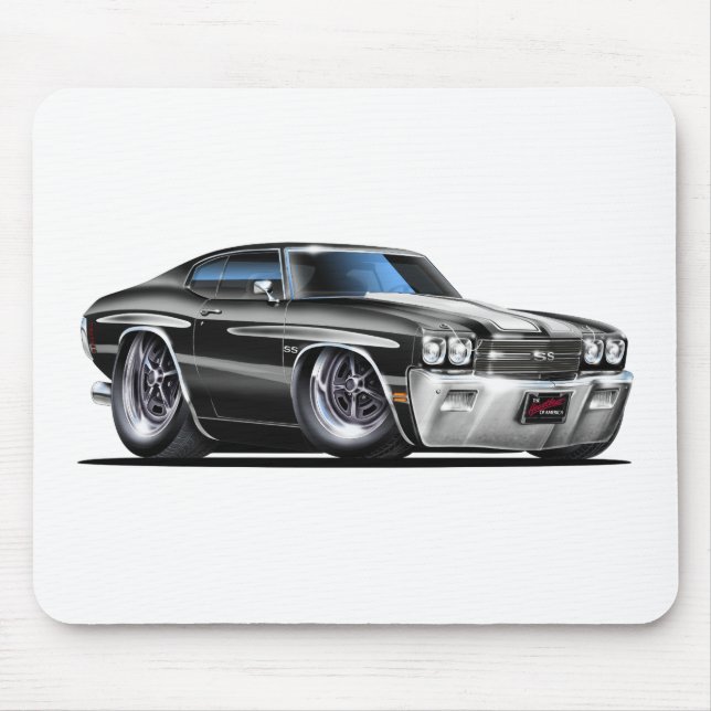 Chevelle Schwarz-weißes Auto 1970 Mousepad (Vorne)