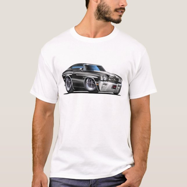 Chevelle Schwarz-weißes Auto 1970 T-Shirt (Vorderseite)