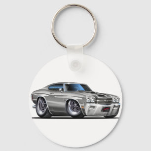 Chevelle Silber-Schwarzes Auto 1970 Schlüsselanhänger